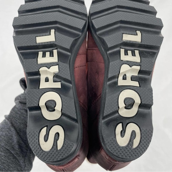 Sorel Joan of Arctic II Cattail Leather Suede Shearling Trim Wedge Mid Boots 9 - Picture 13 of 16